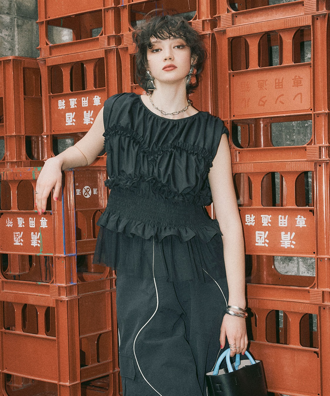 ELLEgirl シャーリングノースリーブブラウス_sub_21