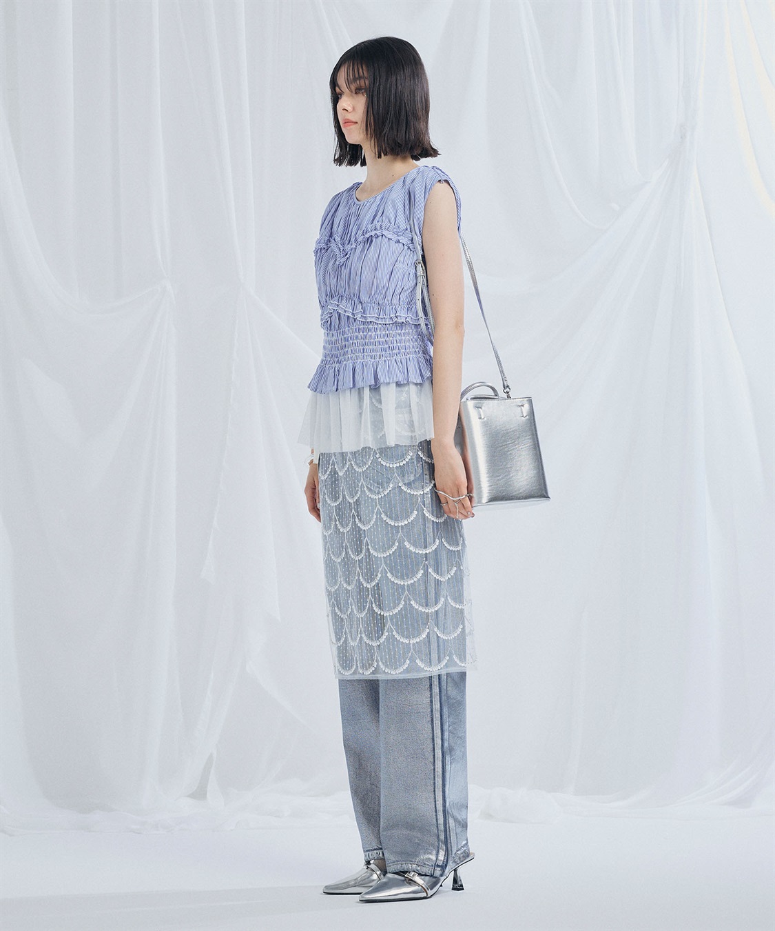 ELLEgirl シャーリングノースリーブブラウス_sub_26