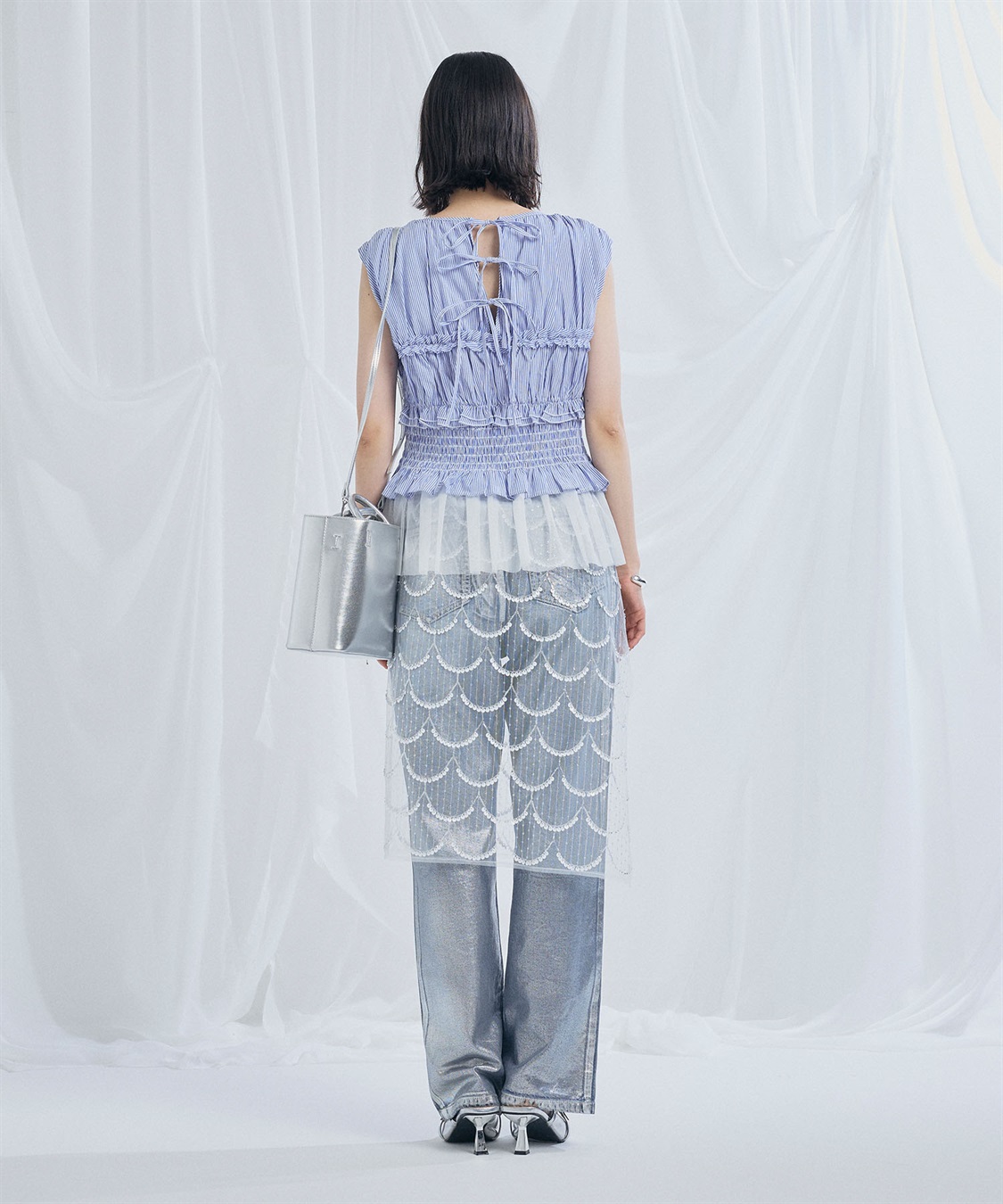 ELLEgirl シャーリングノースリーブブラウス_sub_27