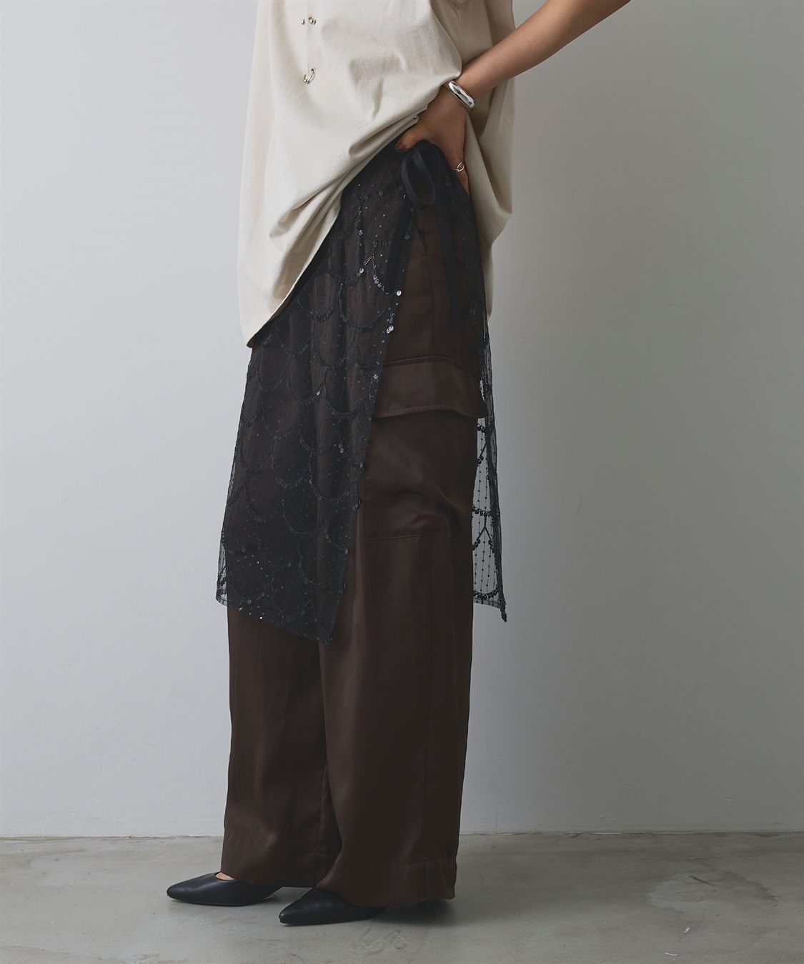 ELLEgirl スパンコールラップスカート_sub_1