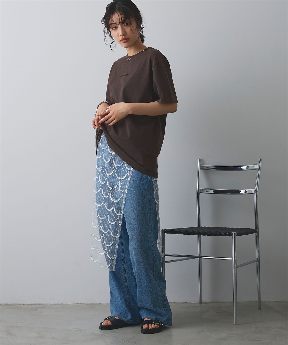 ELLEgirl スパンコールラップスカート_sub_3