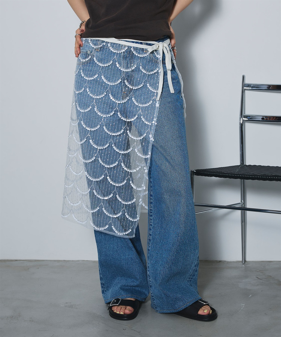 ELLEgirl スパンコールラップスカート_sub_10