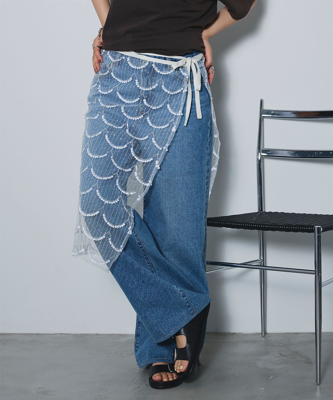 ELLEgirl スパンコールラップスカート_sub_11