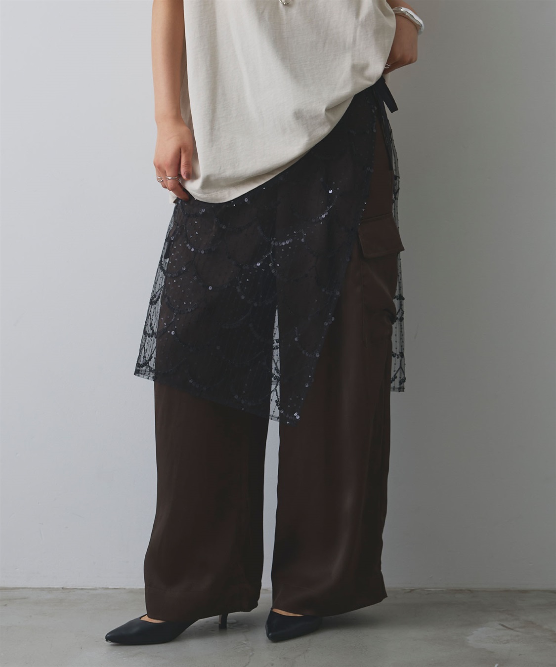 ELLEgirl スパンコールラップスカート_sub_15