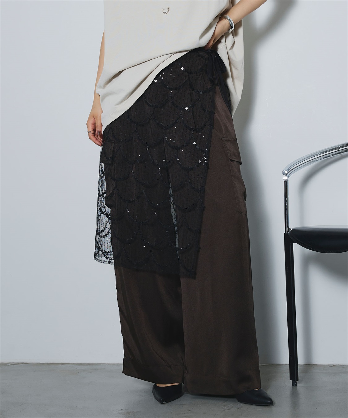 ELLEgirl スパンコールラップスカート_sub_22