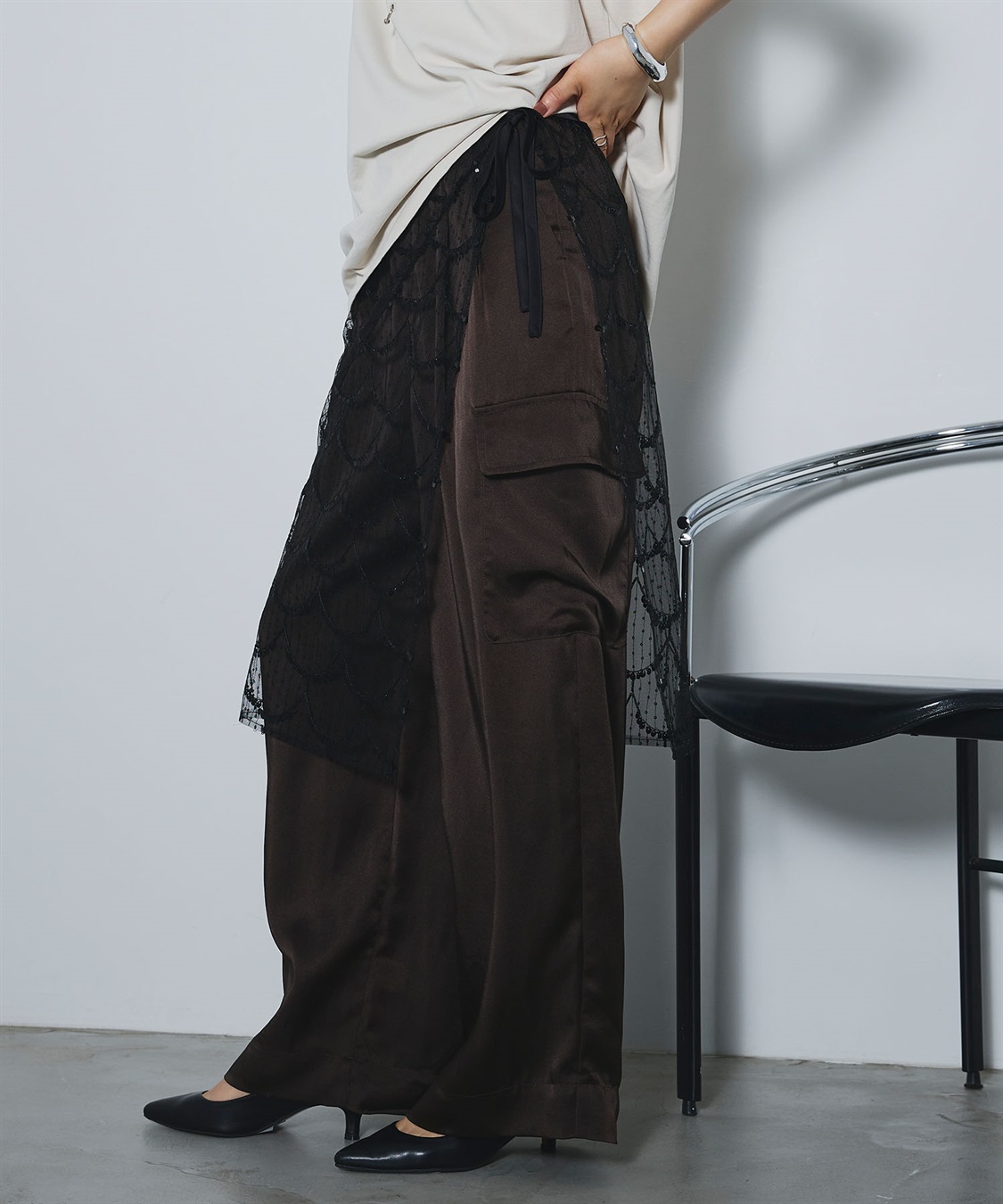 ELLEgirl スパンコールラップスカート_sub_24