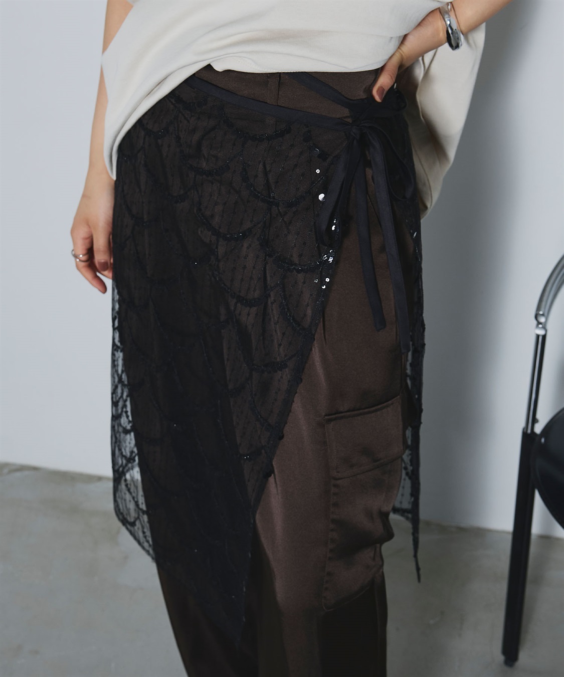 ELLEgirl スパンコールラップスカート_sub_27