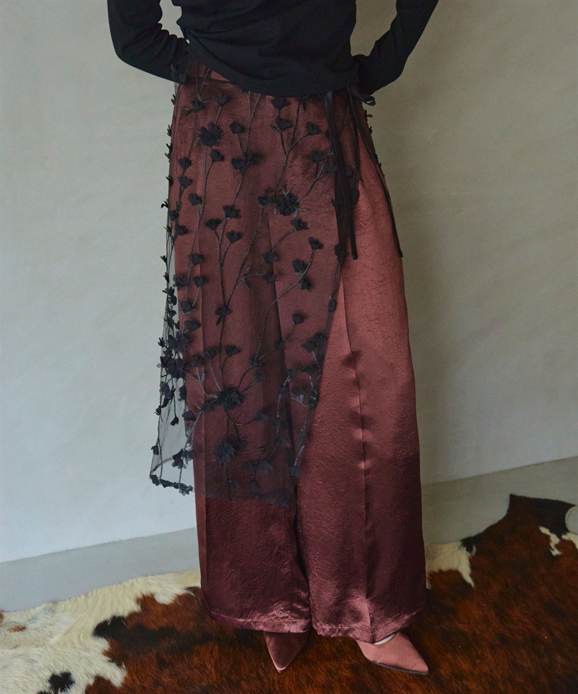 ELLEgirl フラワーモチーフラップスカート_sub_1