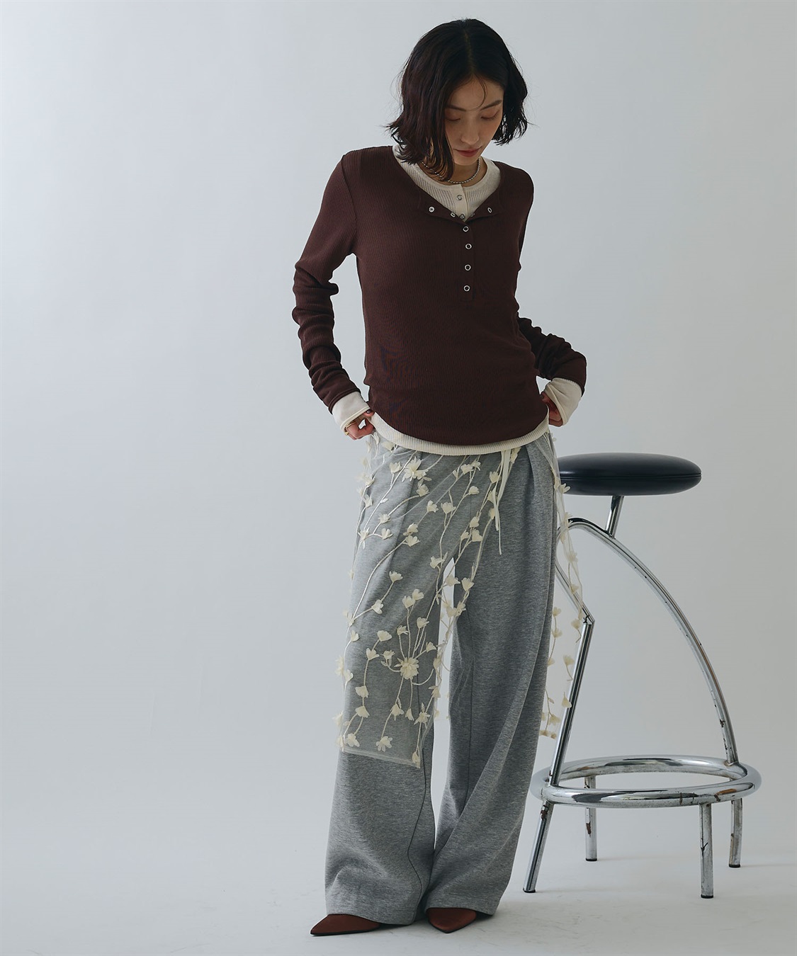 ELLEgirl フラワーモチーフラップスカート_sub_7