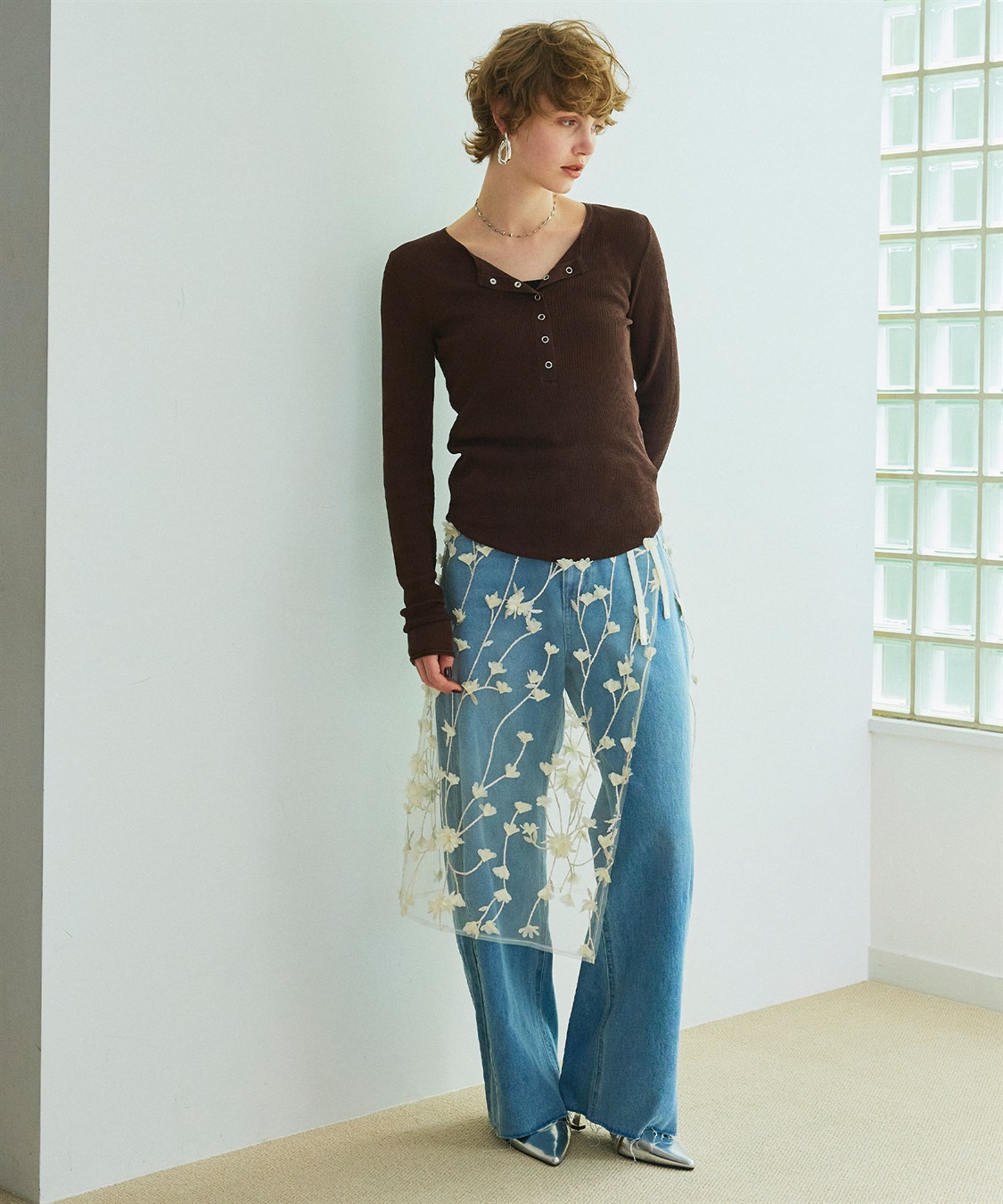 ELLEgirl フラワーモチーフラップスカート_sub_15