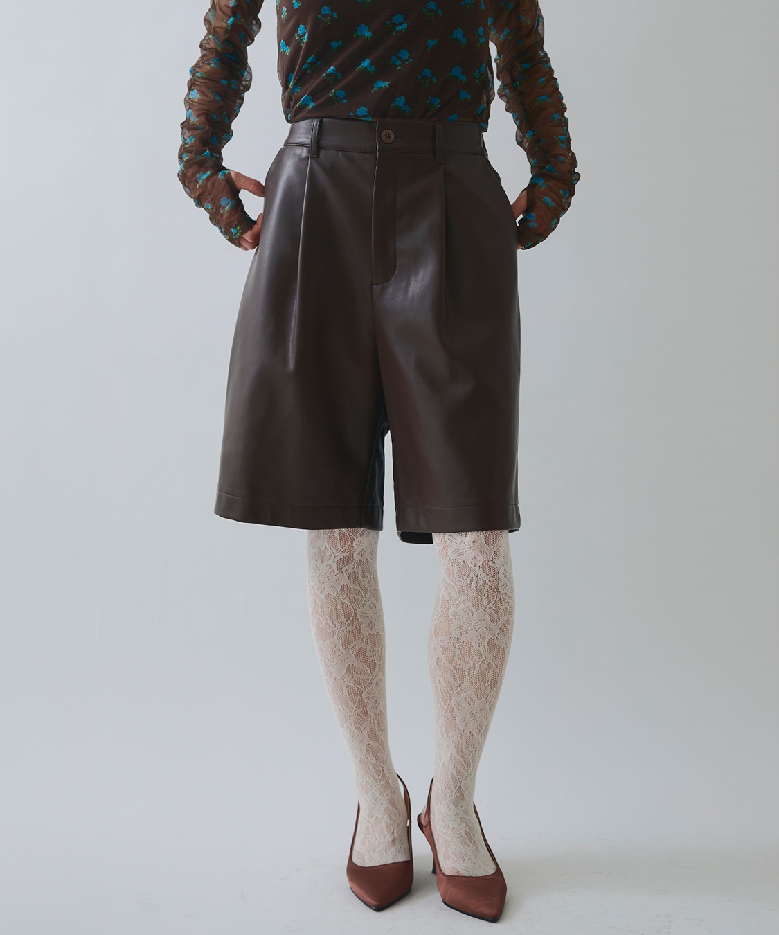 ELLEgirl ヴィーガンレザーハーフパンツ_sub_8