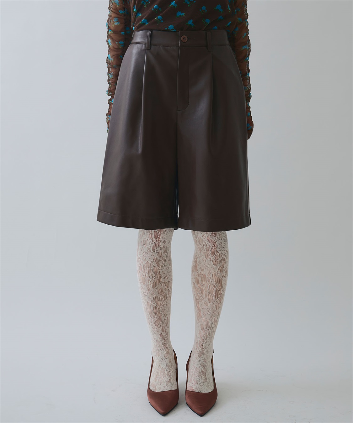 ELLEgirl ヴィーガンレザーハーフパンツ_sub_9