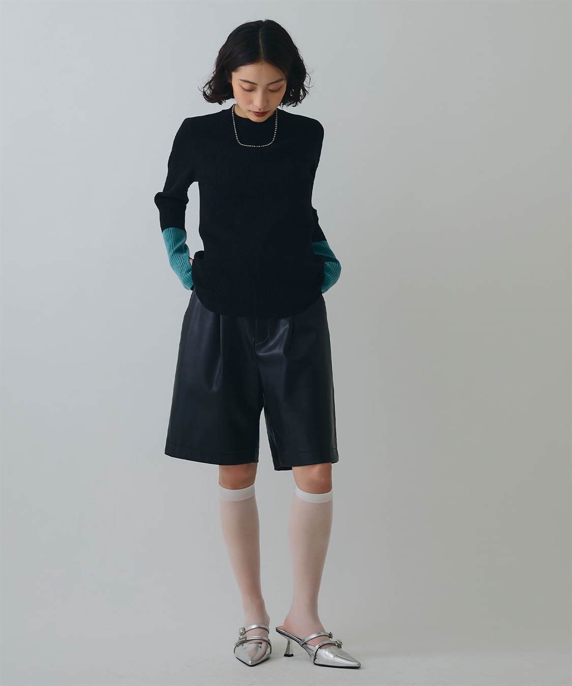 ELLEgirl ヴィーガンレザーハーフパンツ_sub_16