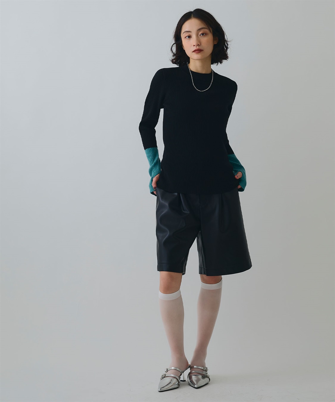 ELLEgirl ヴィーガンレザーハーフパンツ_sub_18