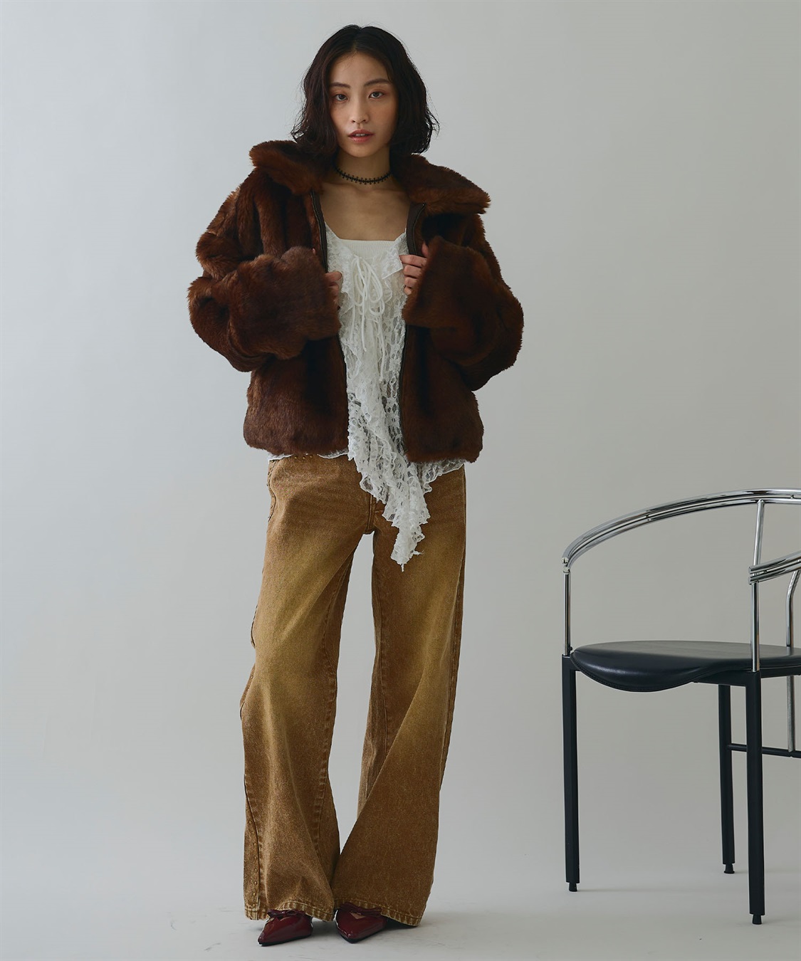 ELLEgirl スタッズデニムワイドパンツ_sub_2