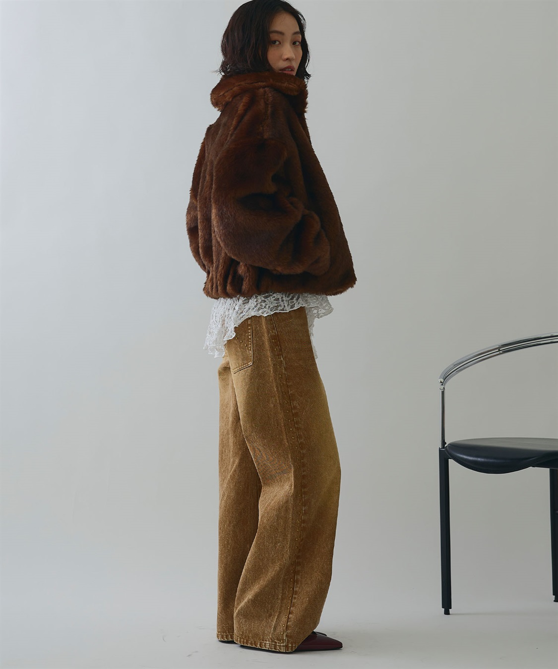 ELLEgirl スタッズデニムワイドパンツ_sub_7