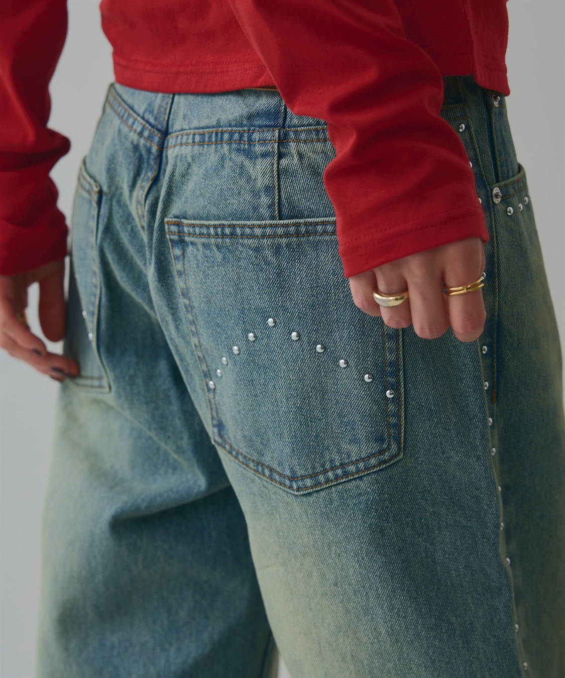 ELLEgirl スタッズデニムワイドパンツ_sub_28