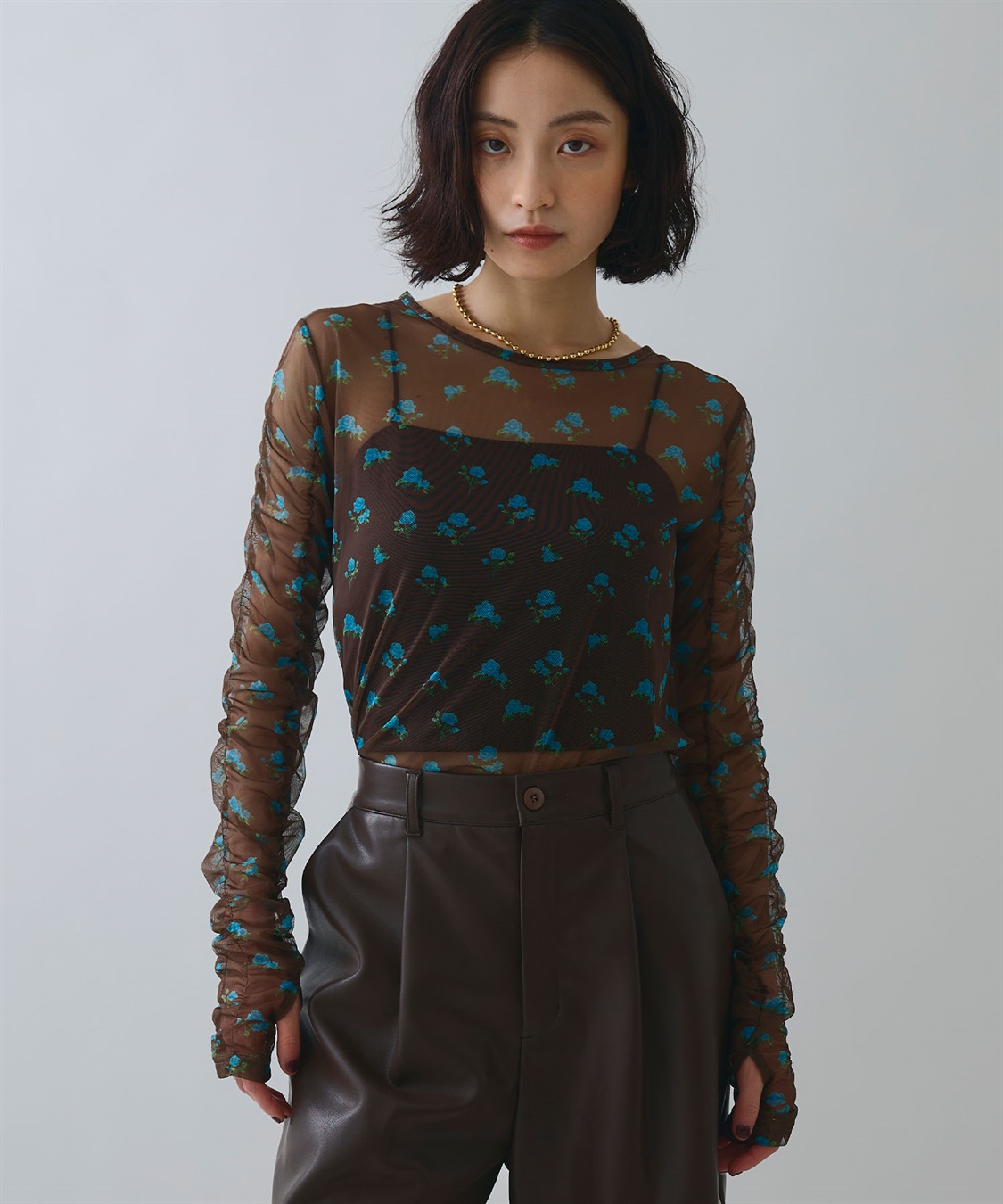 ELLEgirl フラワープリントシアートップス_sub_1