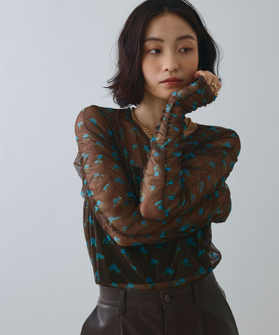 ELLEgirl フラワープリントシアートップス_sub_4