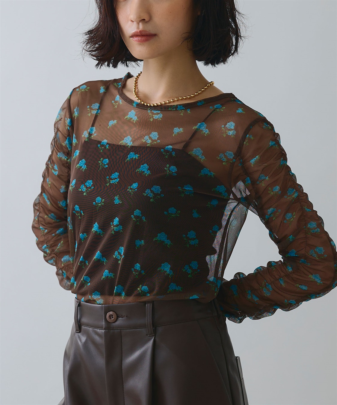 ELLEgirl フラワープリントシアートップス_sub_5