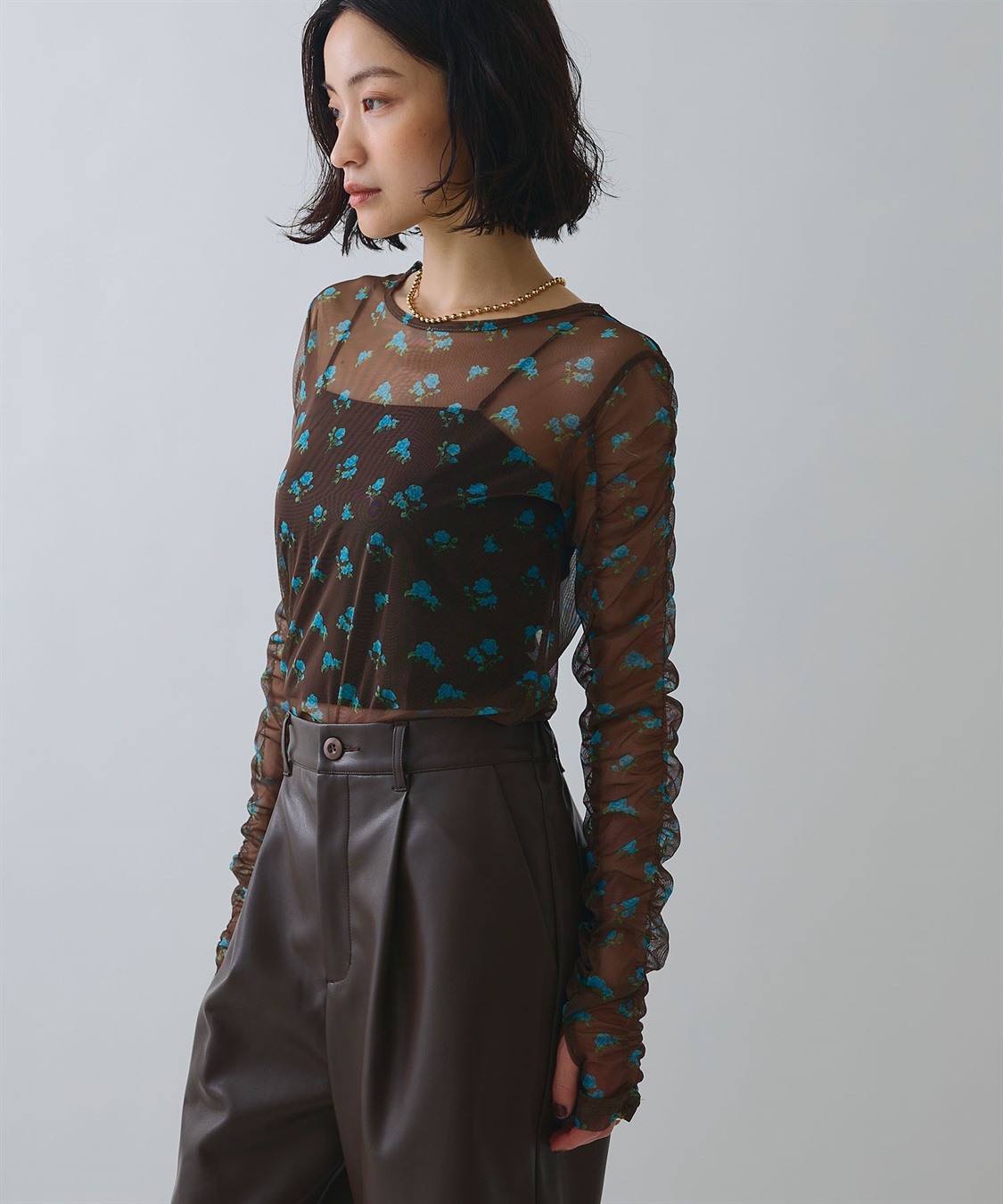 ELLEgirl フラワープリントシアートップス_sub_6