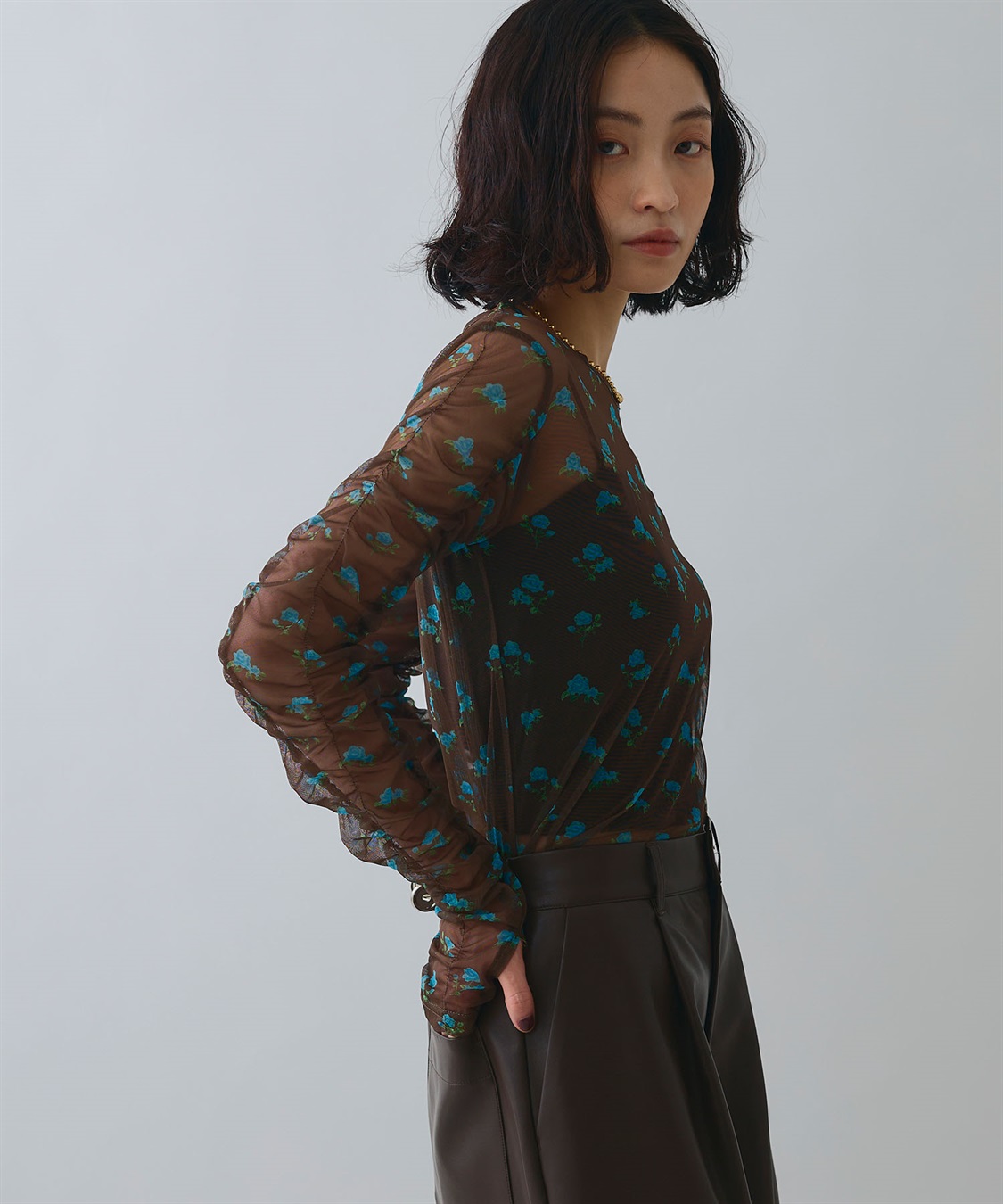 ELLEgirl フラワープリントシアートップス_sub_8