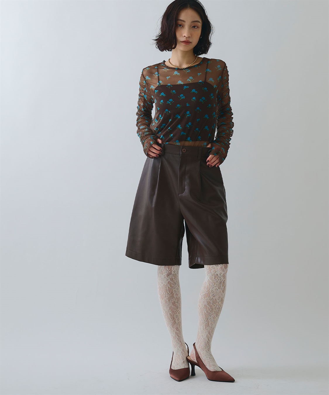 ELLEgirl フラワープリントシアートップス_sub_9