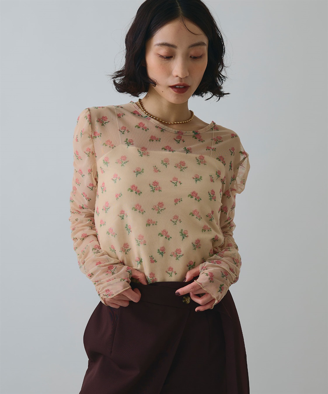 ELLEgirl フラワープリントシアートップス_sub_20