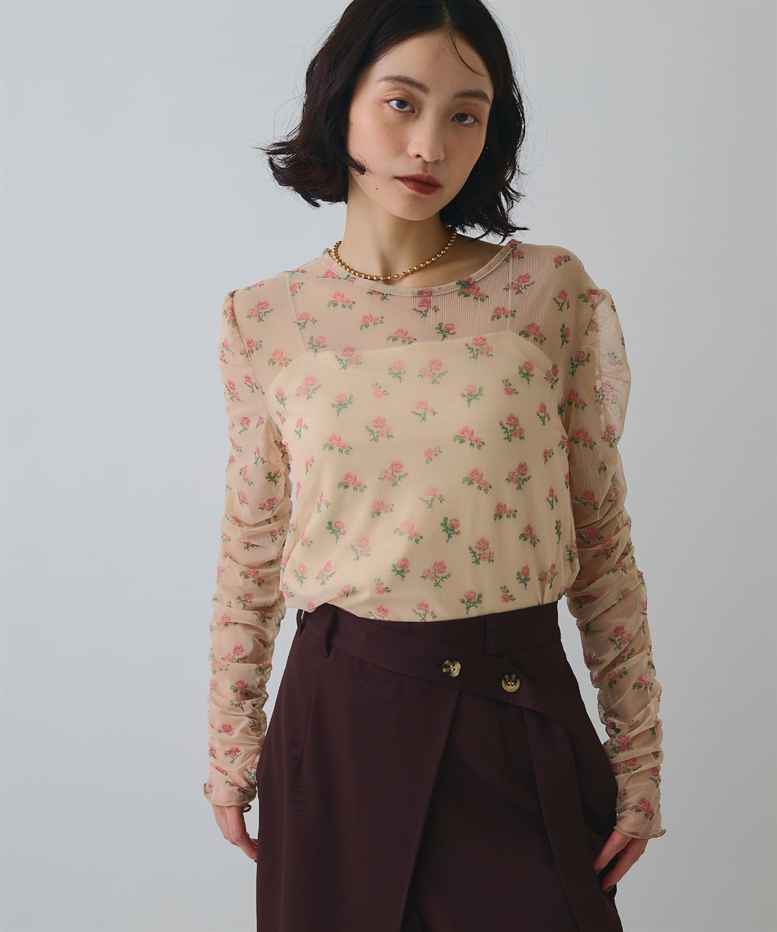 ELLEgirl フラワープリントシアートップス_sub_21