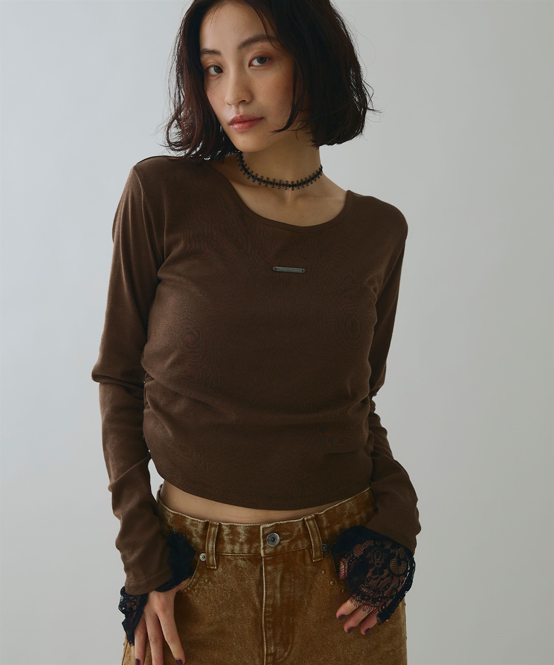 ELLEgirl 袖口レースシアートップス_sub_3