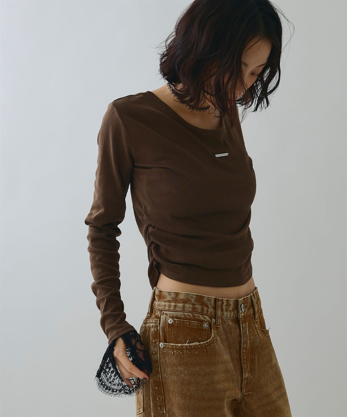 ELLEgirl 袖口レースシアートップス_sub_4