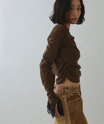 ELLEgirl 袖口レースシアートップス_subthumb_5