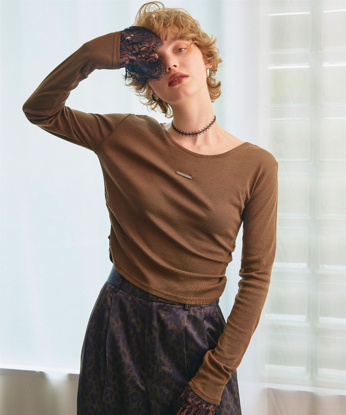 ELLEgirl 袖口レースシアートップス_sub_10