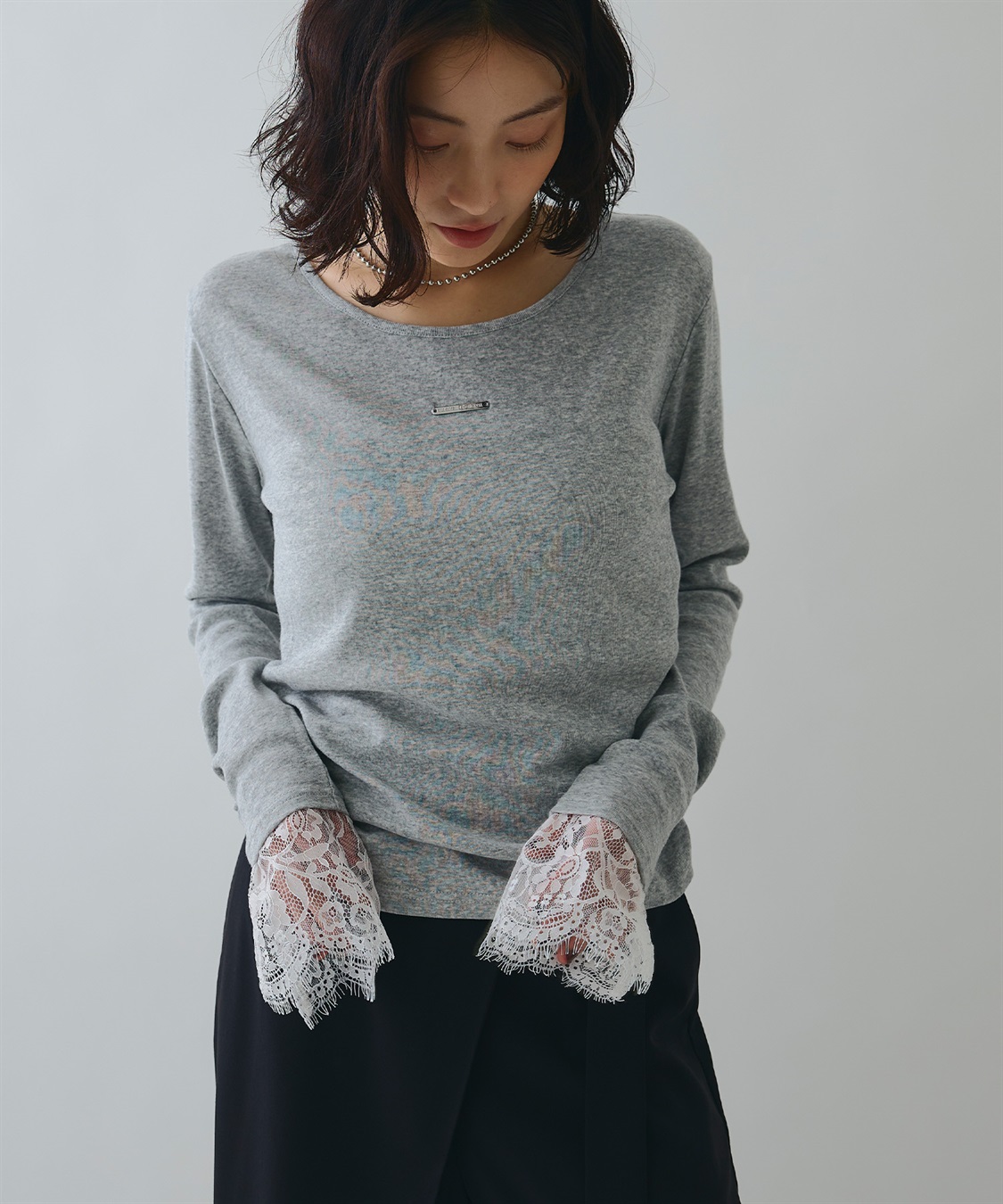 ELLEgirl 袖口レースシアートップス_sub_12