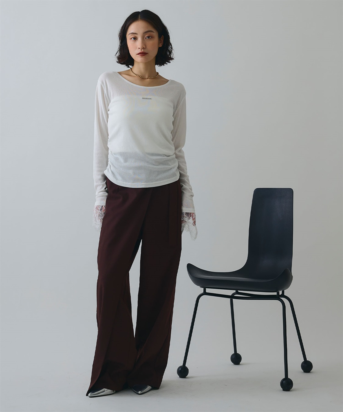 ELLEgirl 袖口レースシアートップス_sub_24