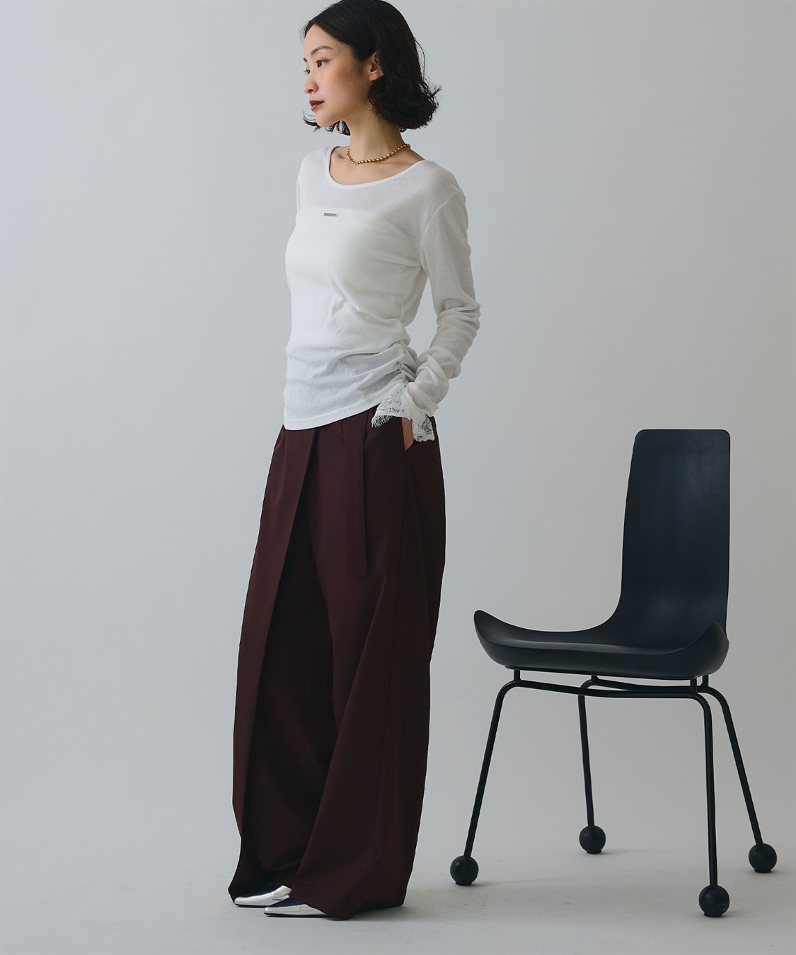 ELLEgirl 袖口レースシアートップス_sub_25