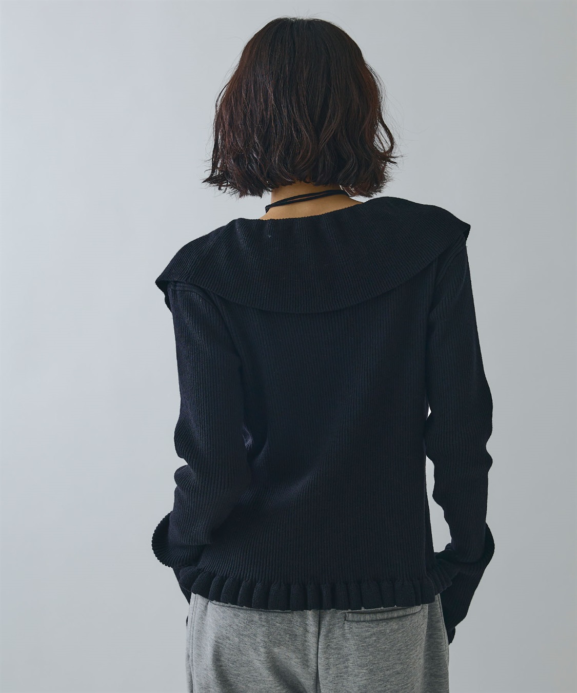 ELLEgirl ラッフルカラーリブニットカーディガン_sub_7