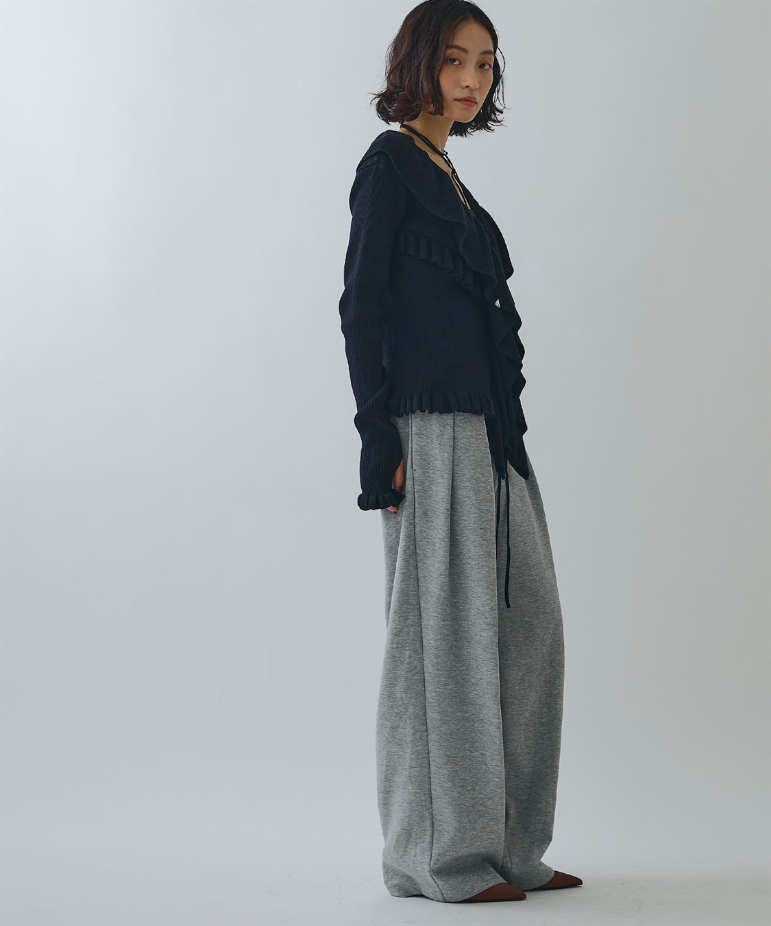 ELLEgirl ラッフルカラーリブニットカーディガン_sub_12