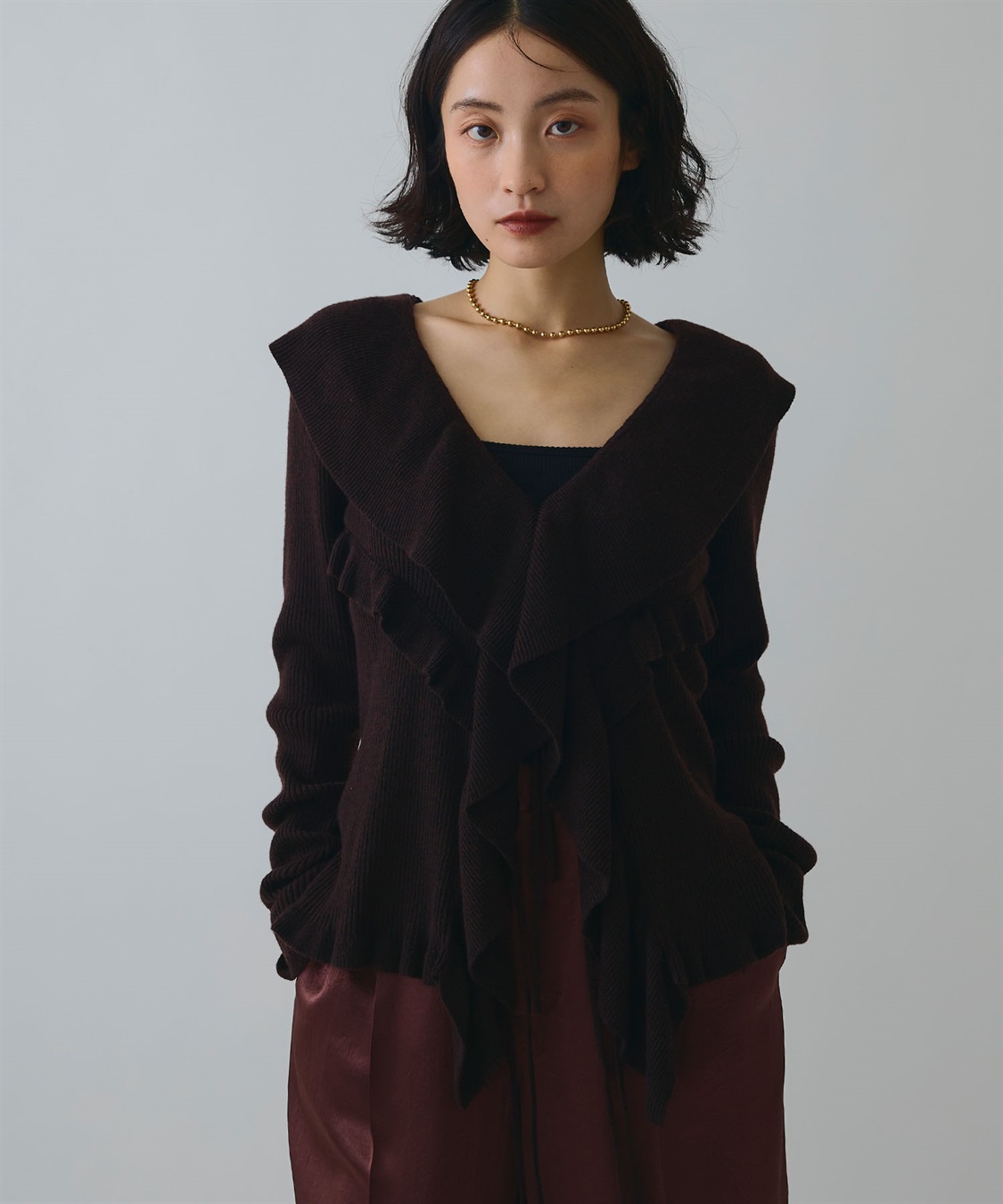 ELLEgirl ラッフルカラーリブニットカーディガン_sub_15