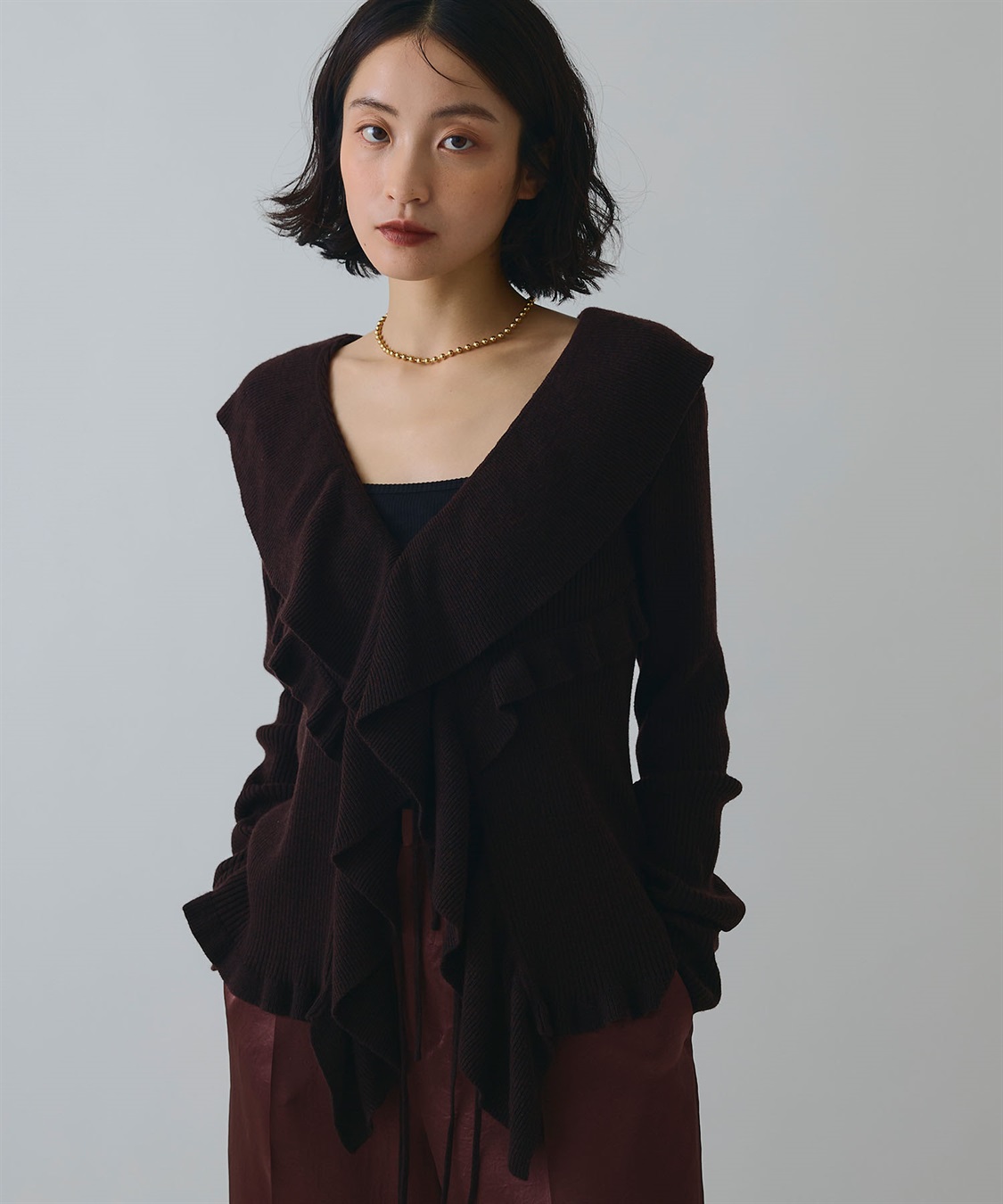 ELLEgirl ラッフルカラーリブニットカーディガン_sub_16