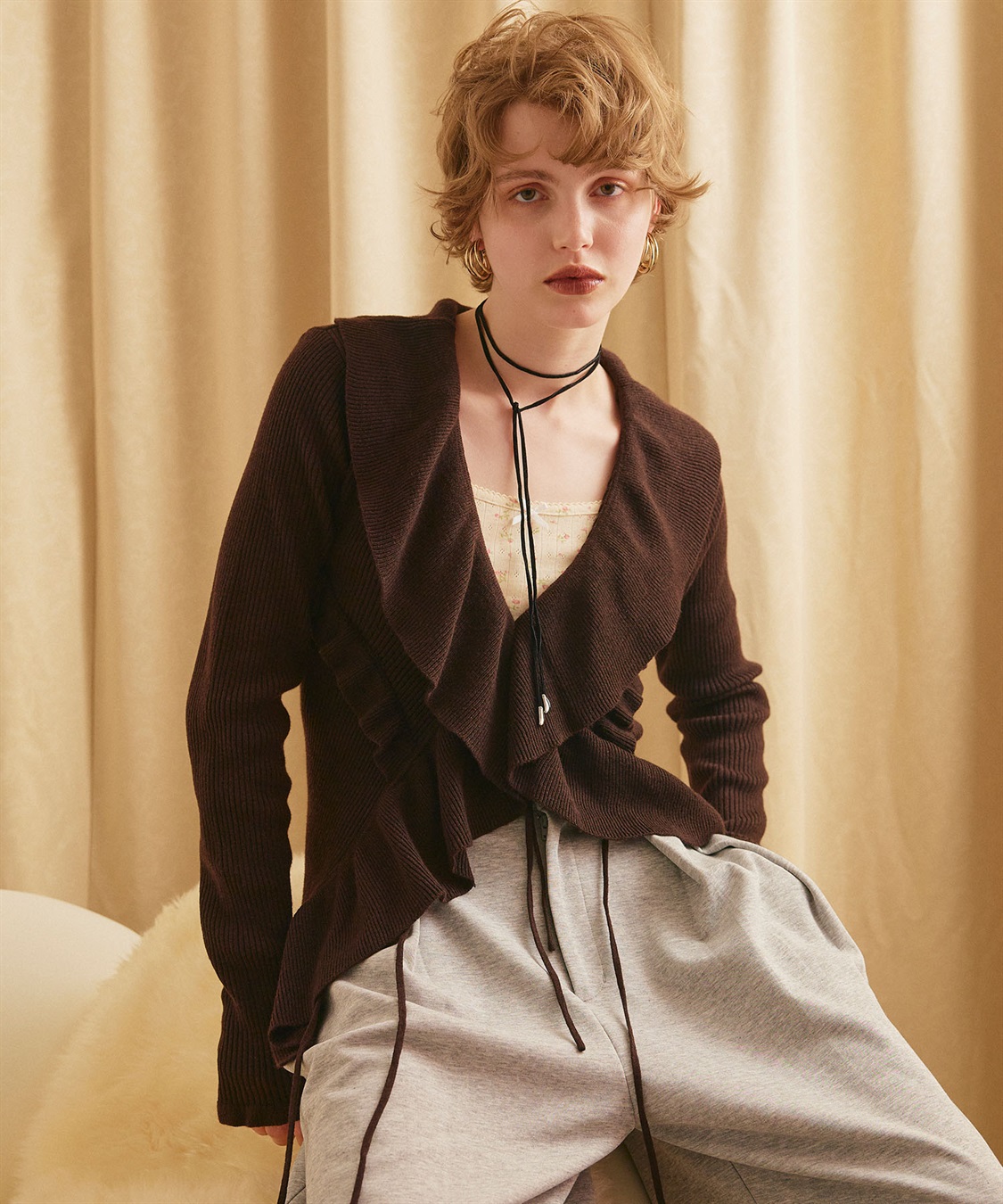 ELLEgirl ラッフルカラーリブニットカーディガン_sub_26