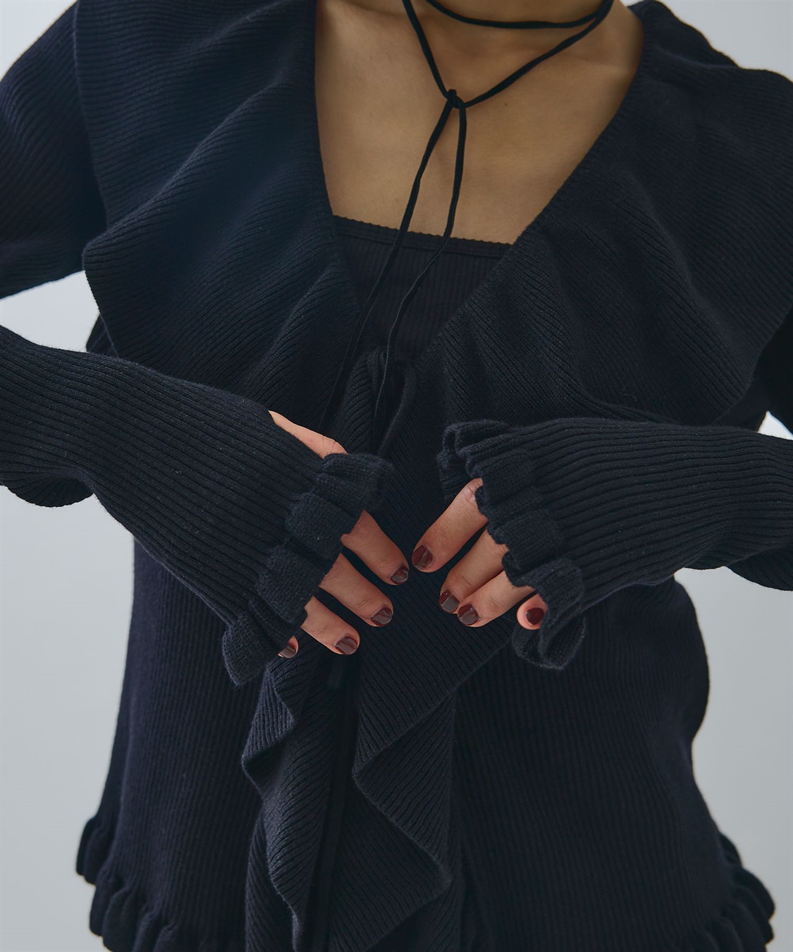 ELLEgirl ラッフルカラーリブニットカーディガン_sub_28