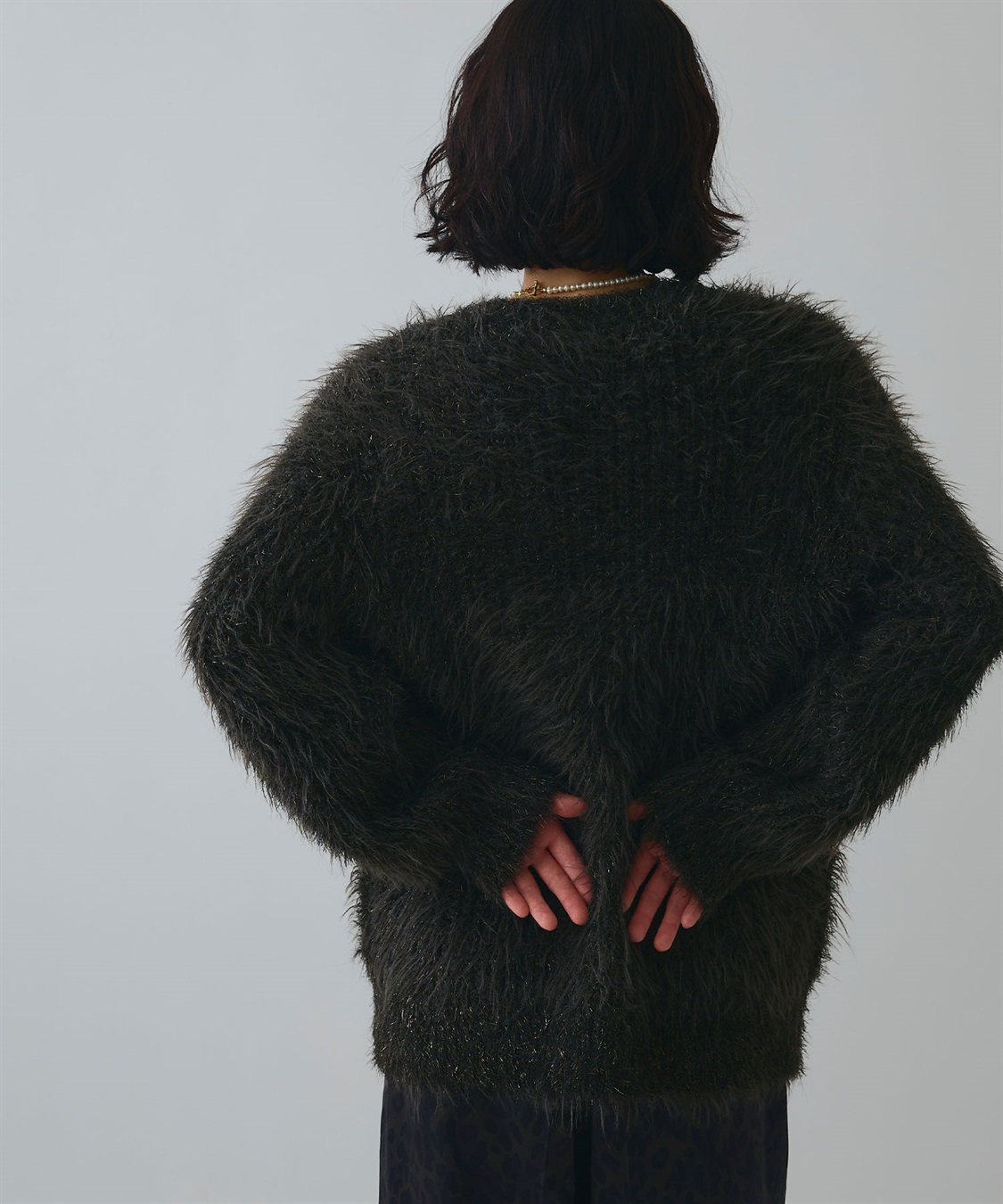 ELLEgirl ラメフェザーVネックカーディガン_sub_8