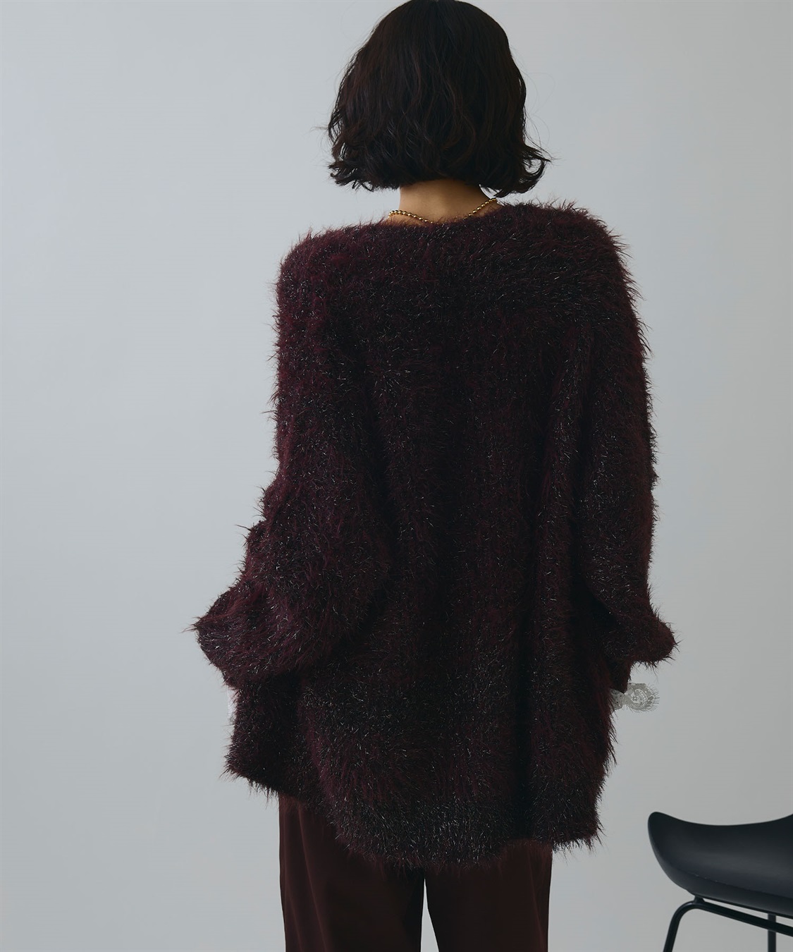 ELLEgirl ラメフェザーVネックカーディガン_sub_18