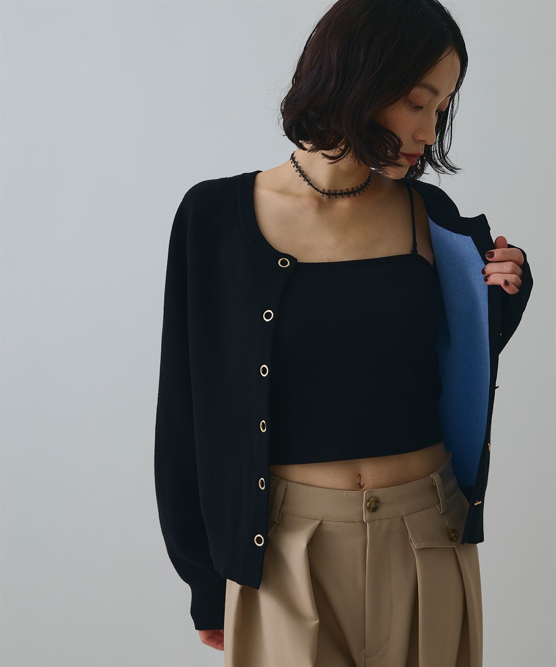 ELLEgirl トグル釦デザインカーディガン_sub_1