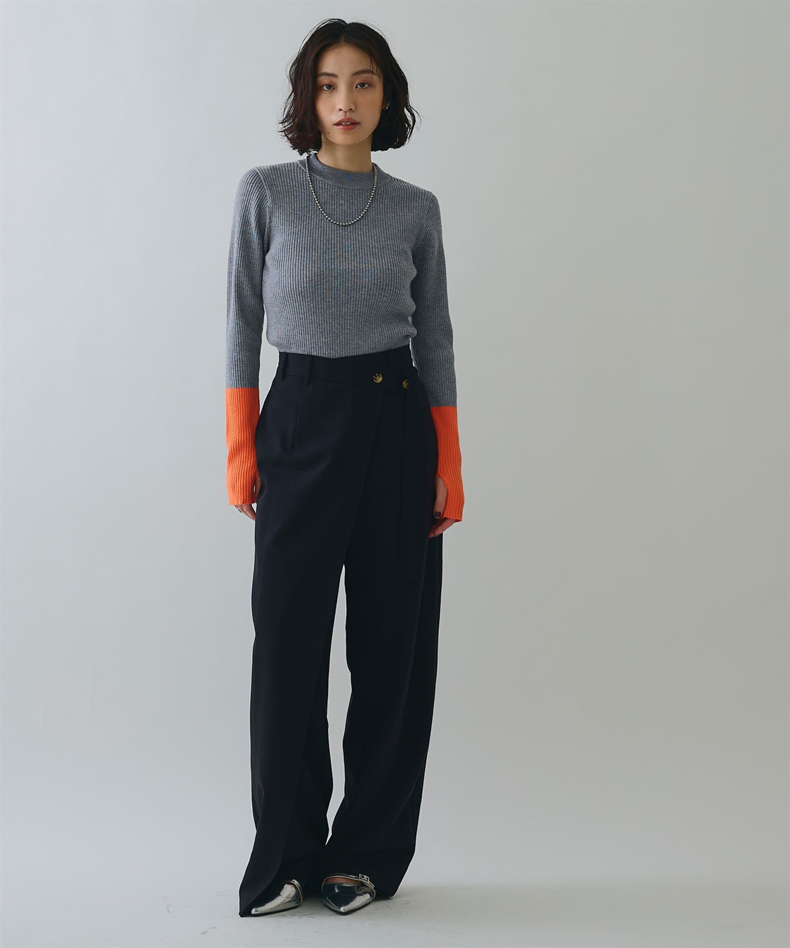 ELLEgirl 配色切り替えリブハイネックニットトップス_sub_6