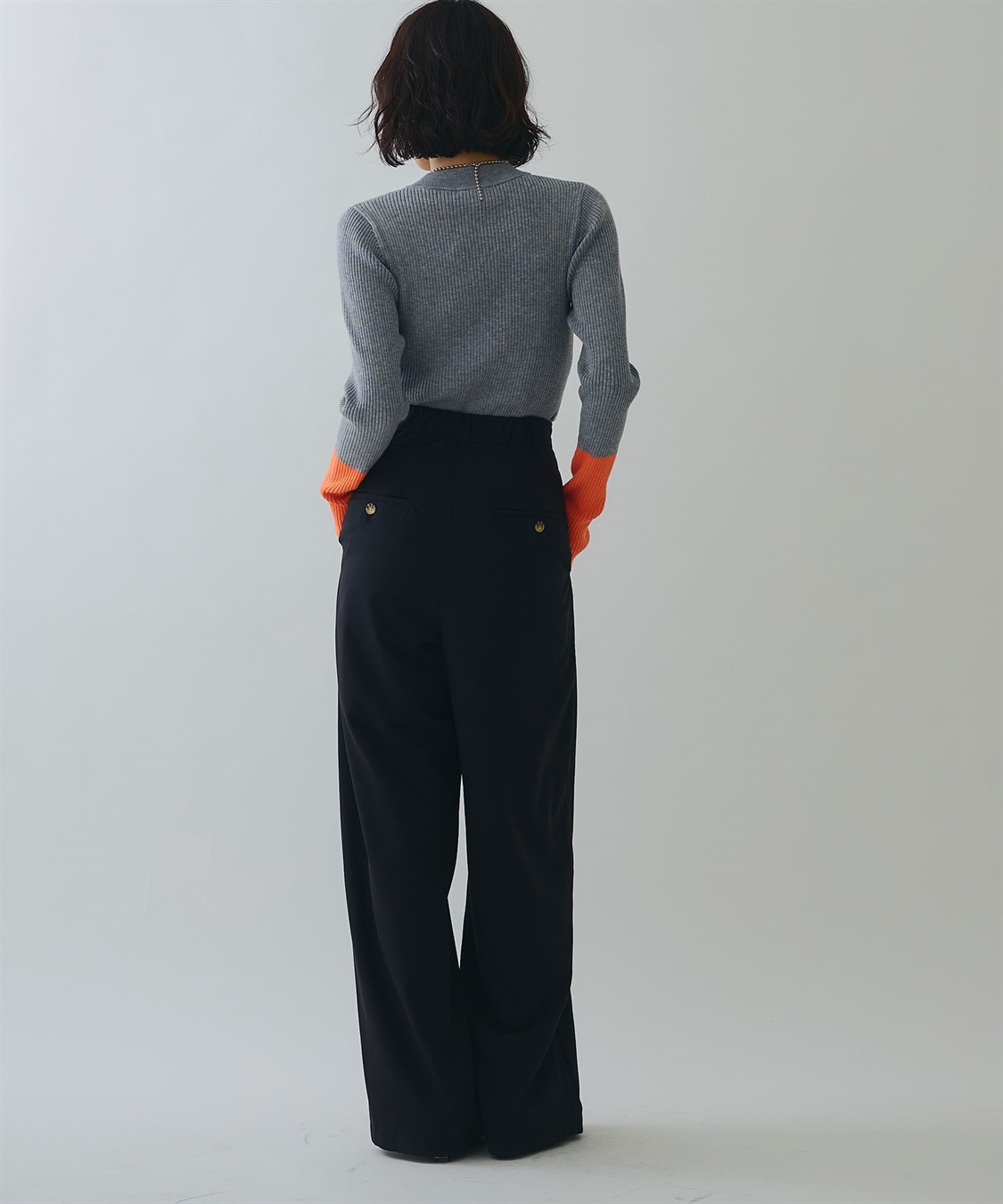 ELLEgirl 配色切り替えリブハイネックニットトップス_sub_9