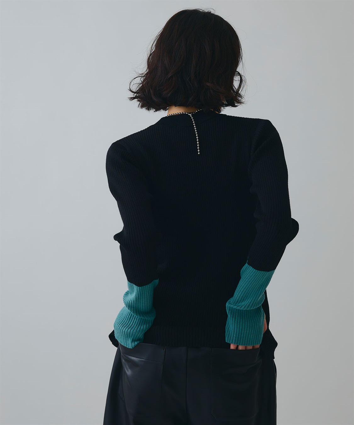 ELLEgirl 配色切り替えリブハイネックニットトップス_sub_14