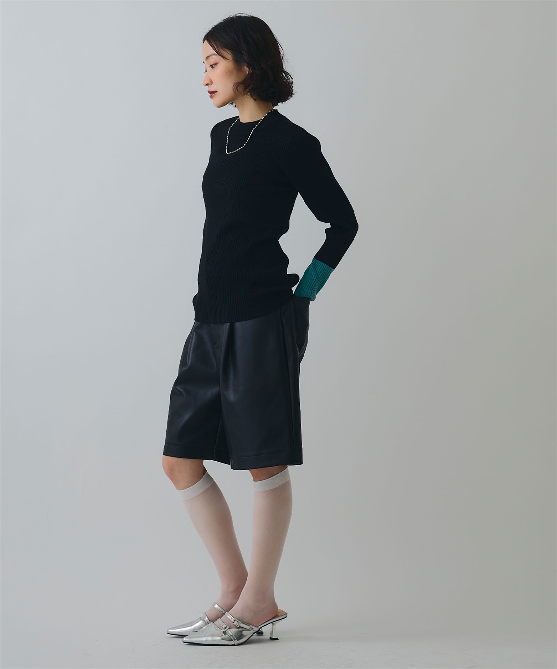 ELLEgirl 配色切り替えリブハイネックニットトップス_sub_17