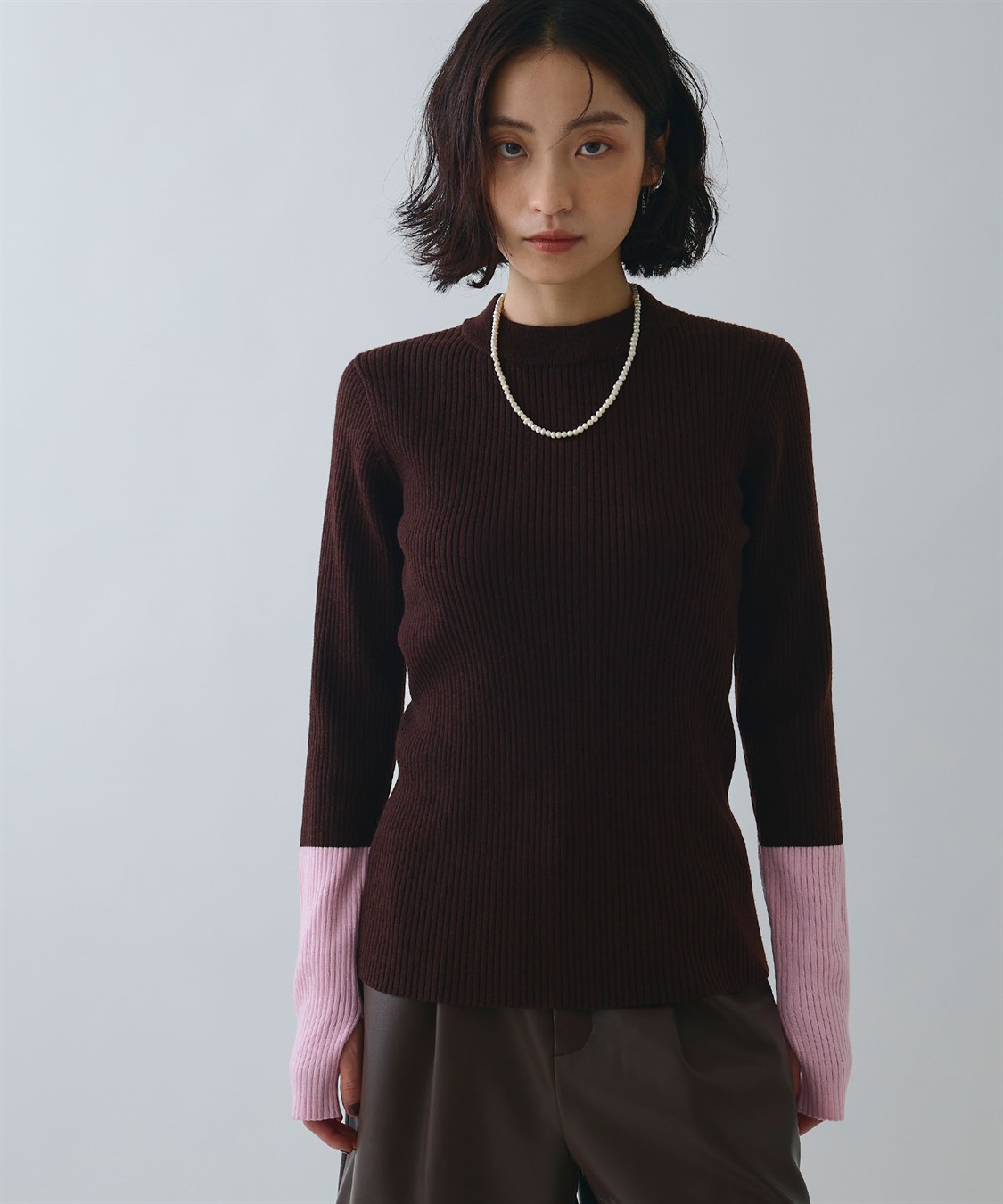 ELLEgirl 配色切り替えリブハイネックニットトップス_sub_19